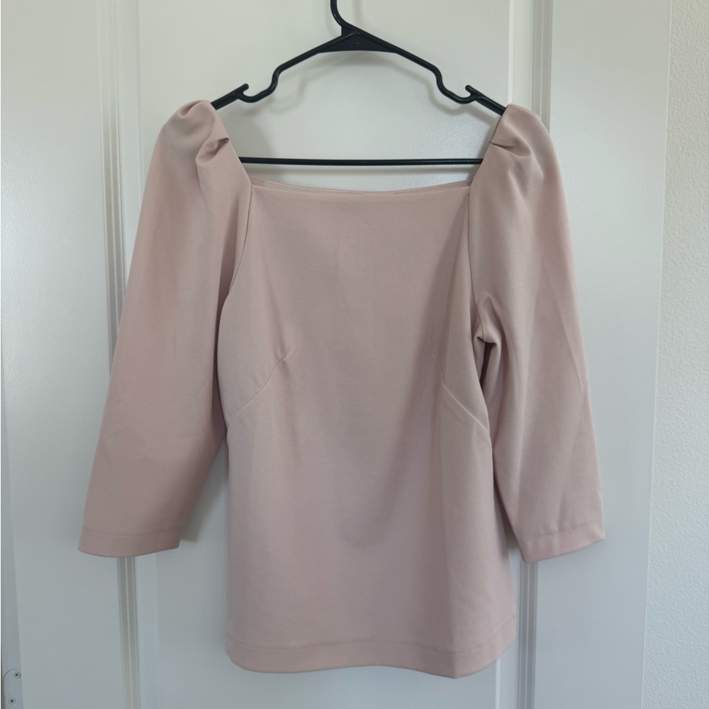 Ann Taylor Soft Pink Square Neck Top